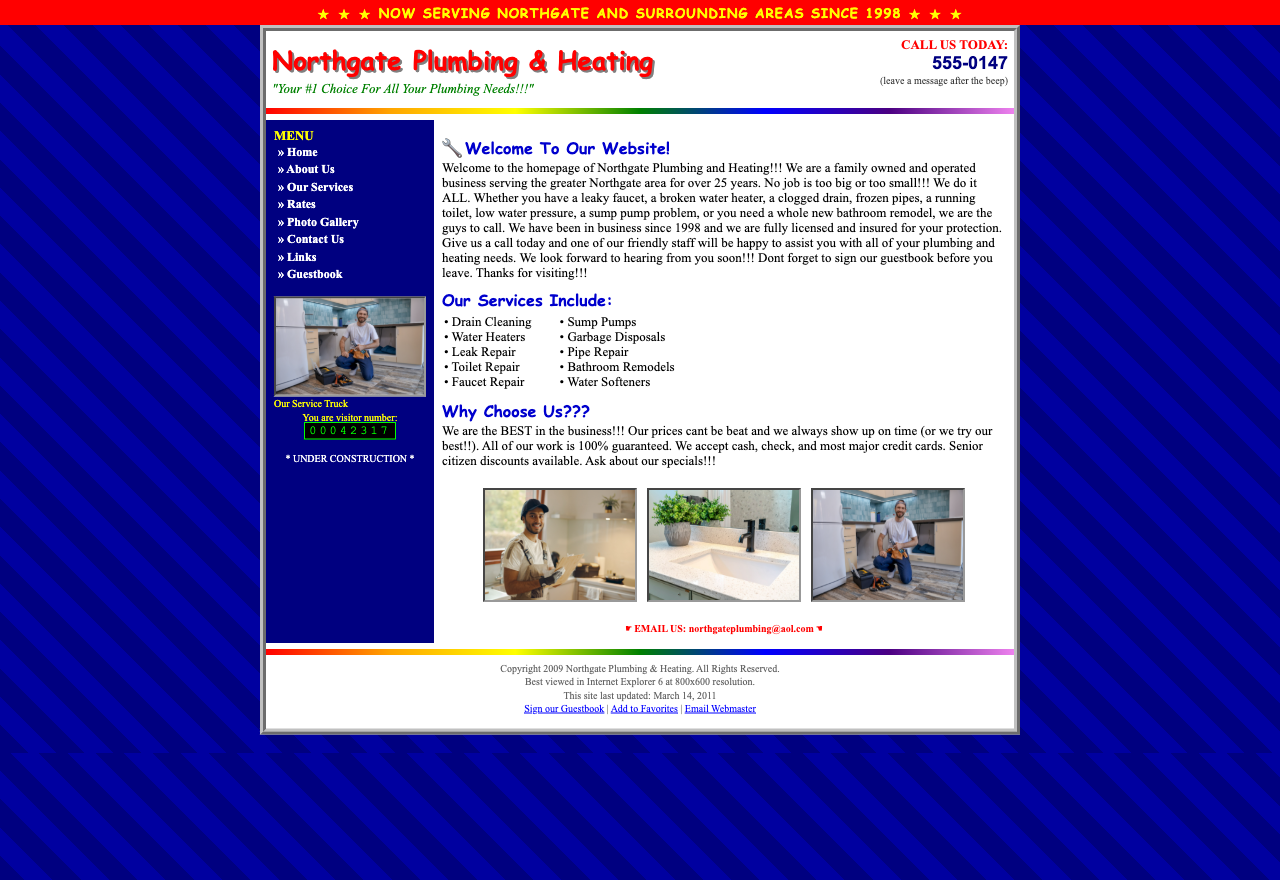 The original outdated website