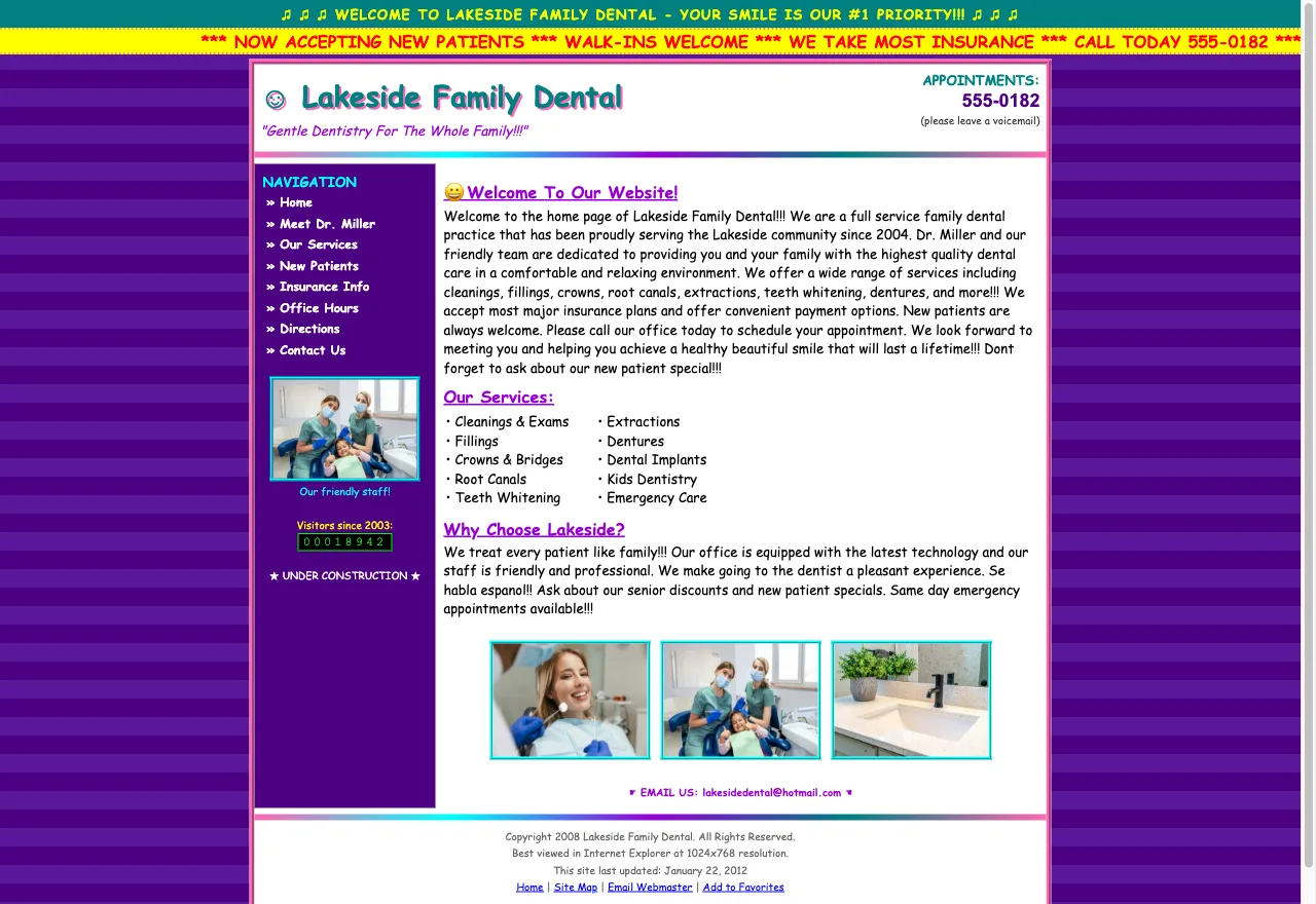 The original outdated website