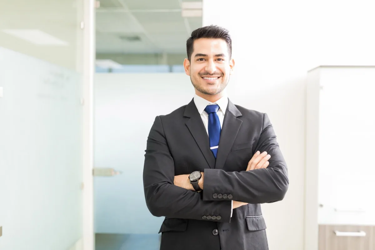 Professional services business owner in their office